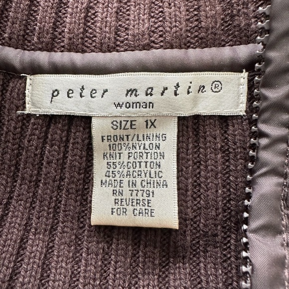 Peter Martin Cynthia mock neck knit quilted zip up jacket 1X - Picture 5 of 5